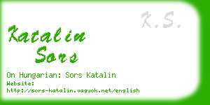 katalin sors business card